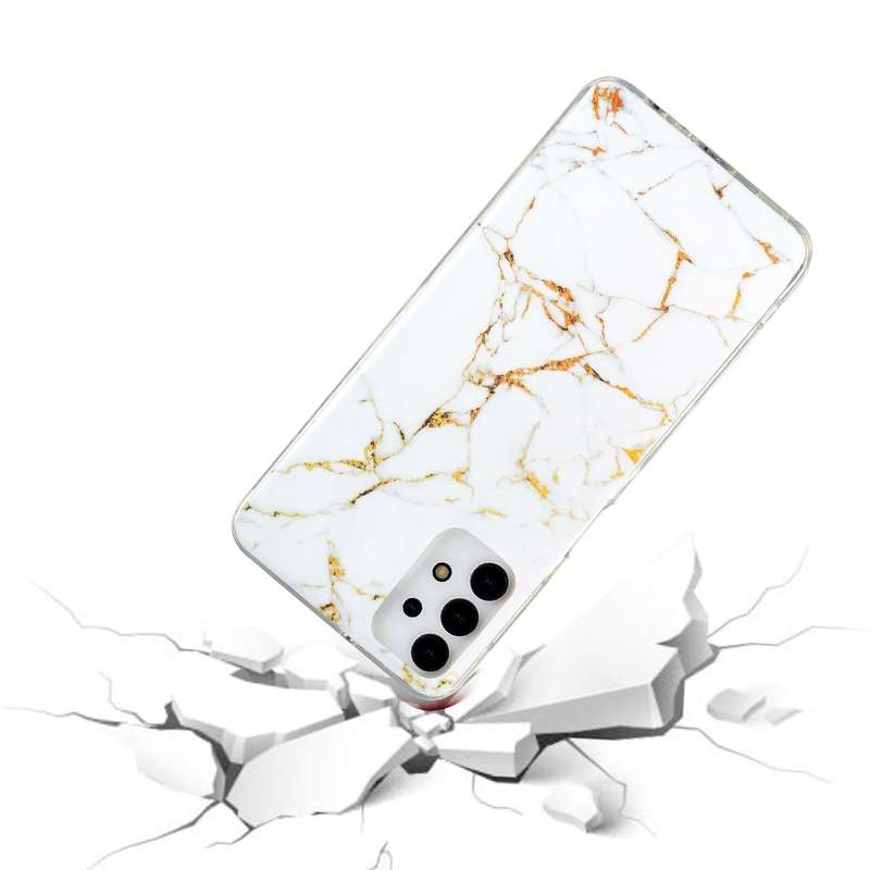 For Samsung Galaxy A13 4G IMD Marble Pattern TPU Phone Case(White)