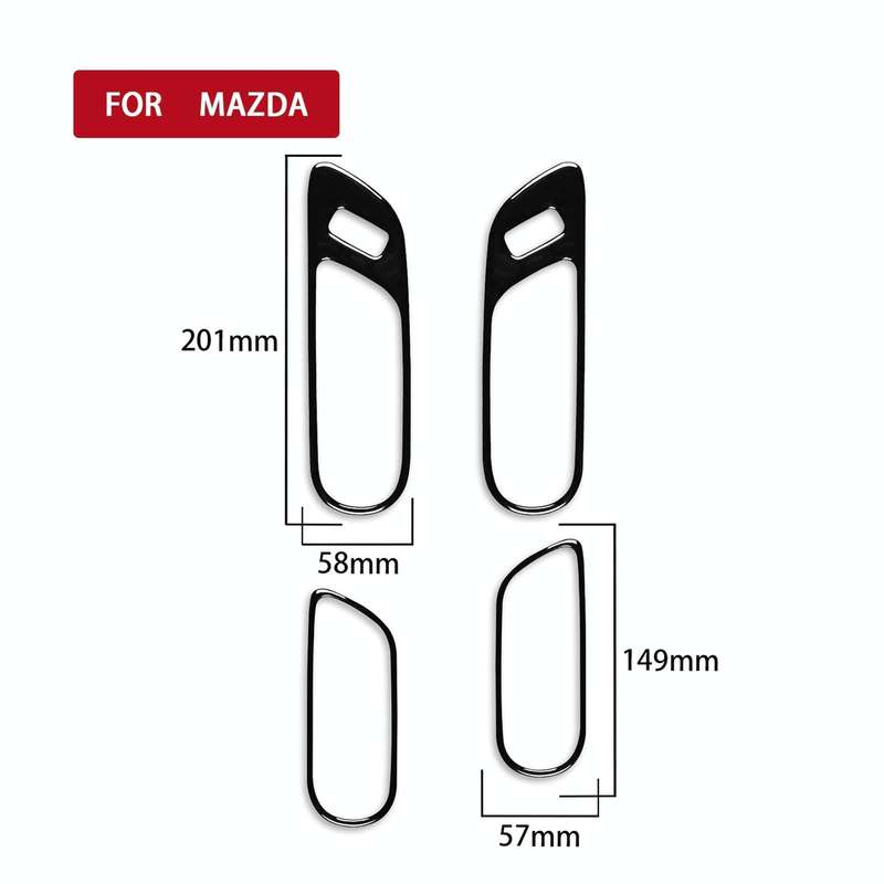 For Mazda 3 Axela 2010-2013 4 in 1 Car Door Handle Decorative Sticker, Left and Right Drive Unive...