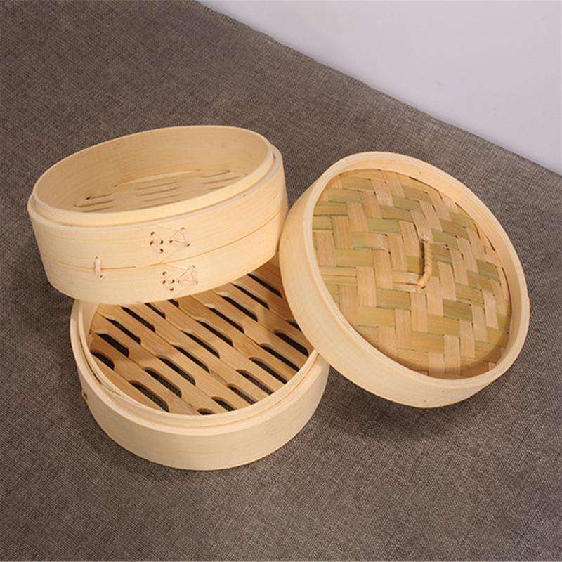 Xiaolongbao Bamboo Steamer Household Steamed Dumpling Cage Drawer Multi Layer Deepened Bamboo Ste...