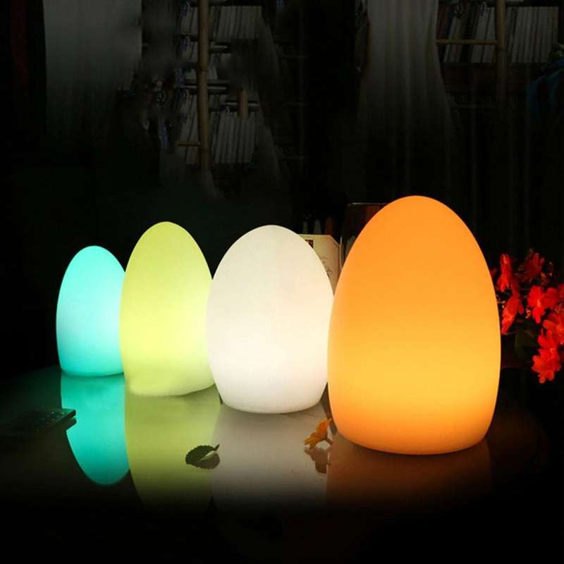 LED Outdoor Bar Table Lamp KTV Remote Control Colorful Charging Creative Decorative Egg-shaped Ta...