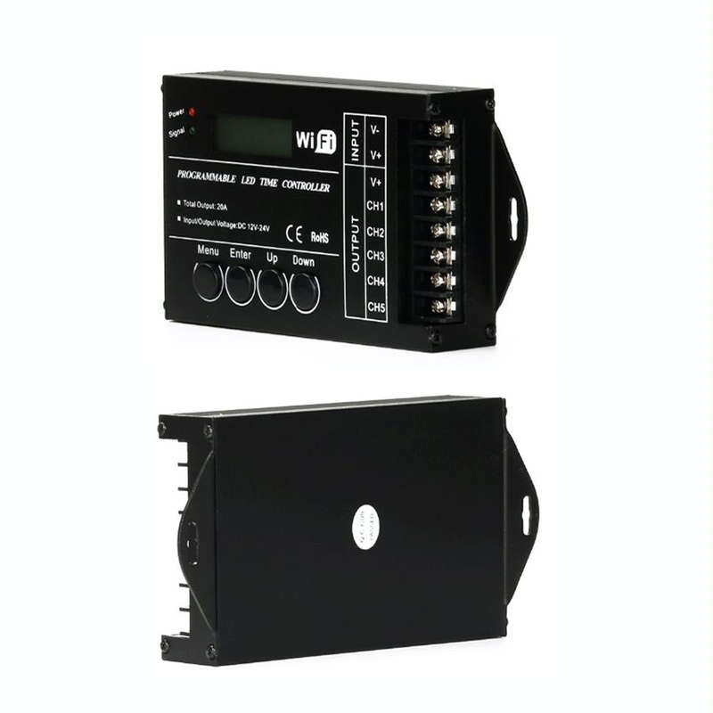 TC421 20A WiFi Programmable 5CH RGB LED Time Controller for Aquarium, Fish Tank, Plant Growth, DC...