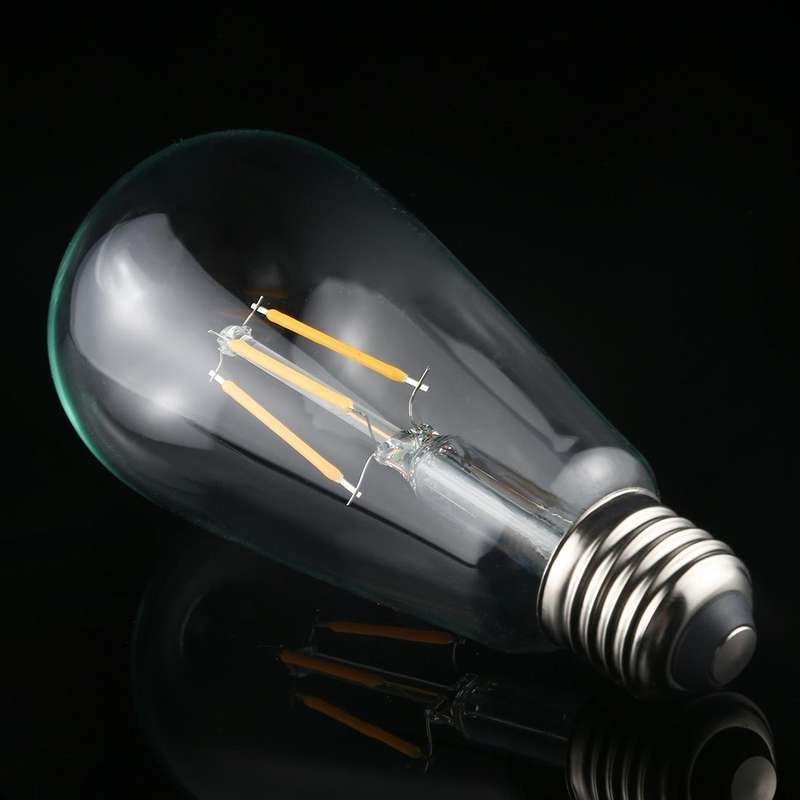 ST64 E27 4W 4 LEDs 600 LM 3000K Retro Dimming LED Filament Light Bulb Energy Saving Light, AC 220...