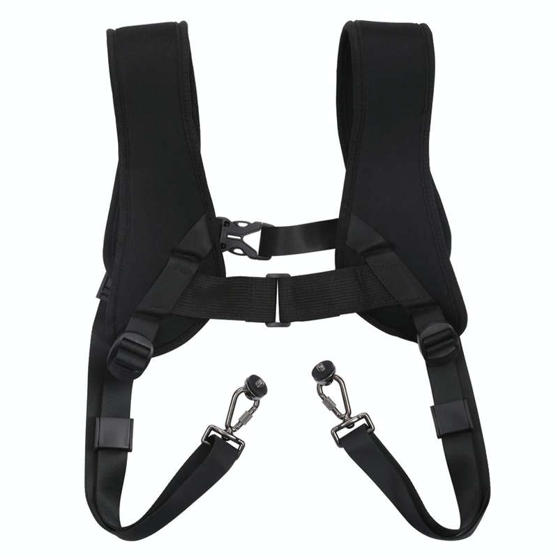 PULUZ Quick Release Double Shoulder Harness Soft Pad Decompression Foam Strap Belt for DSLR Digit...