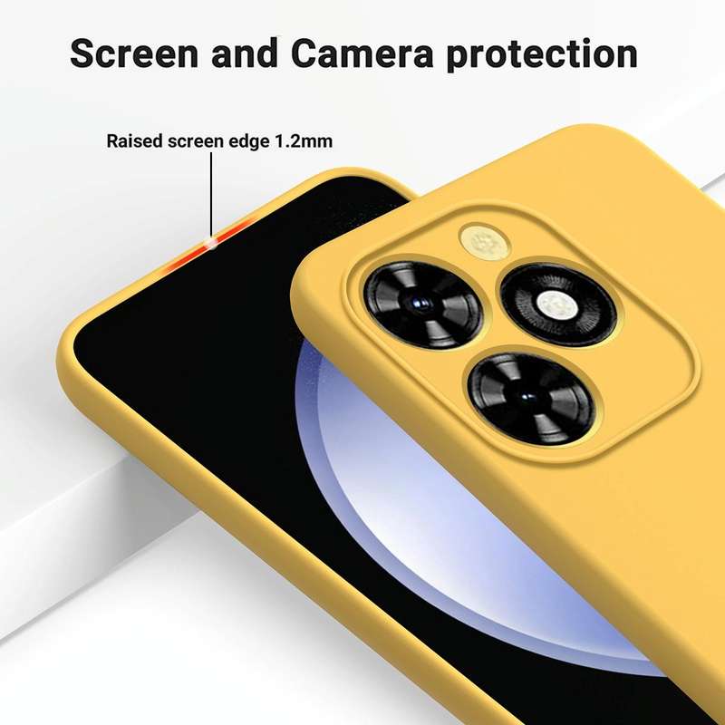 For Tecno Spark 20 Pro Solid Color Liquid Silicone Dropproof Full Coverage Protective Case(Yellow)