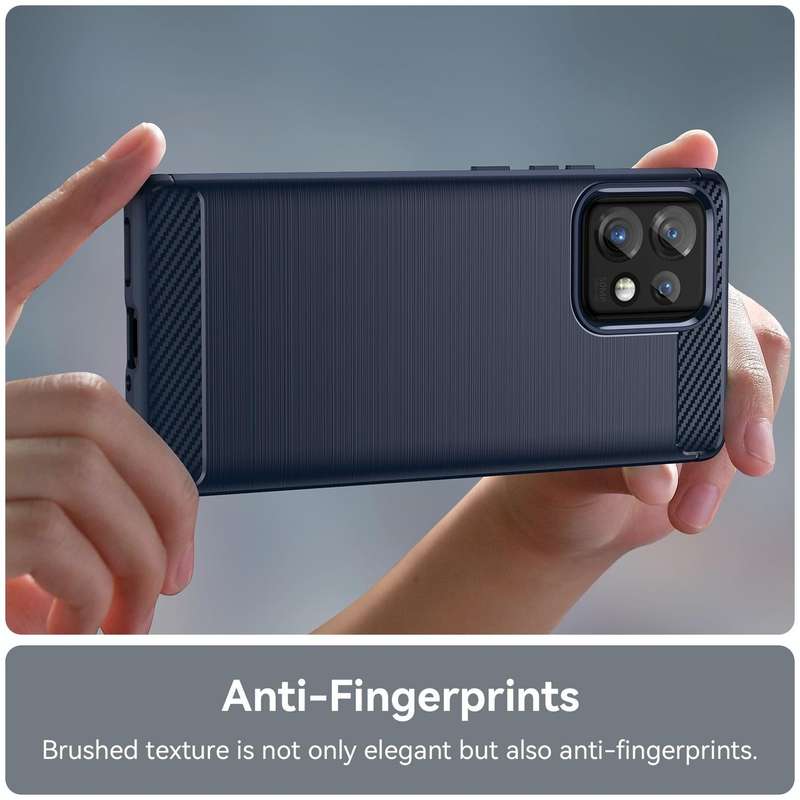 For Motorola Moto Edge+ 2023 Brushed Texture Carbon Fiber TPU Phone Case(Blue)