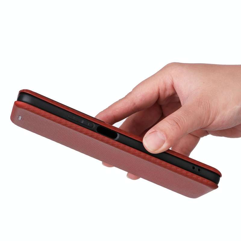 For Honor X7b Carbon Fiber Texture Flip Leather Phone Case(Brown)
