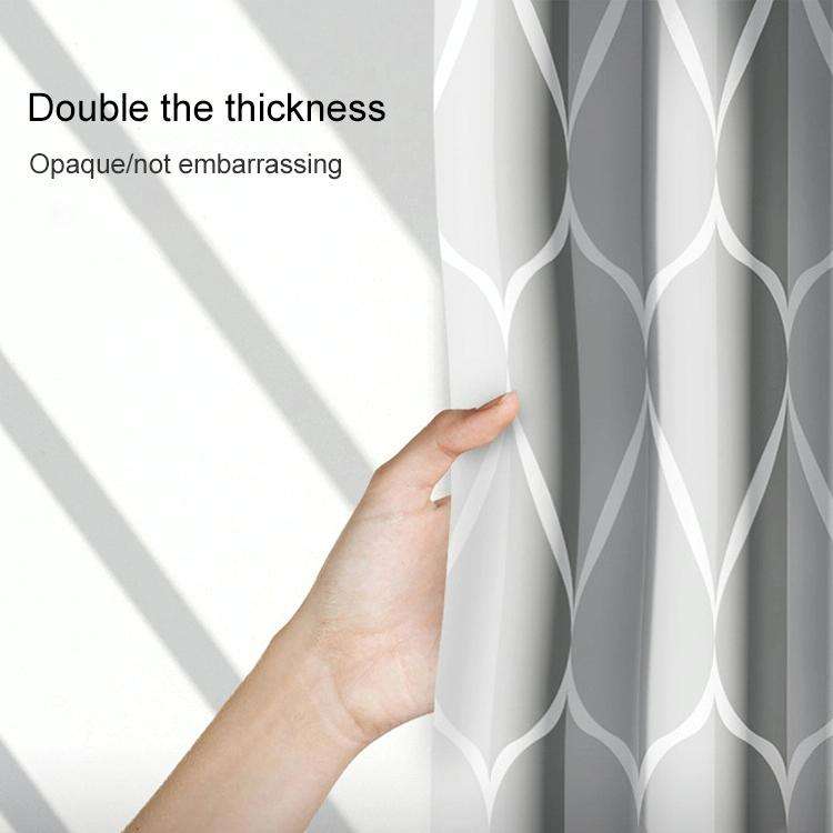 Shower Curtain Waterproof Bathroom Geometric Light Grey Bath Curtains, Size:80x180cm