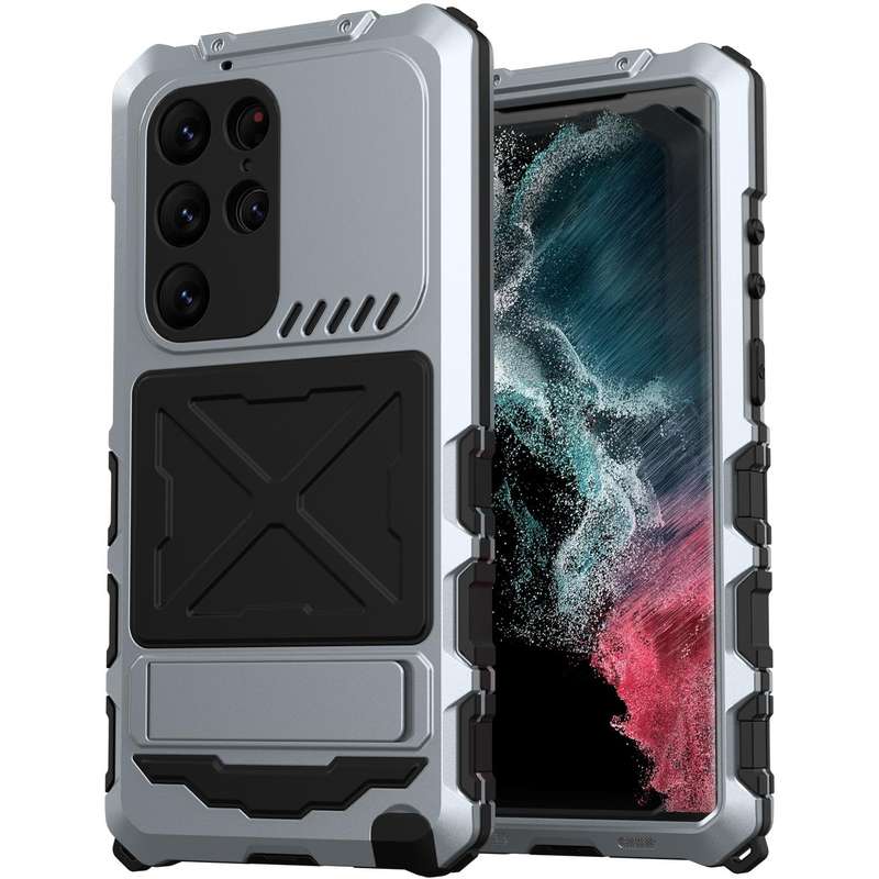 For Samsung Galaxy S23 Ultra 5G R-JUST Life Waterproof Dustproof Shockproof Phone Case(Silver)