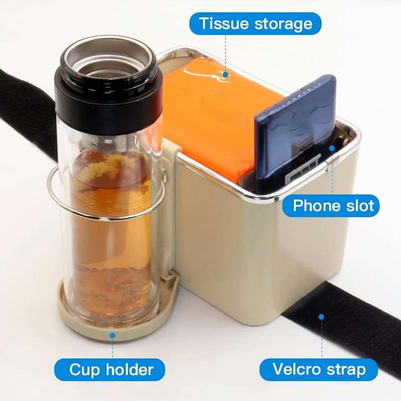 Car Paper Box Hanging Armrest Box Storage Box Cup Holder(Black Double Cup)