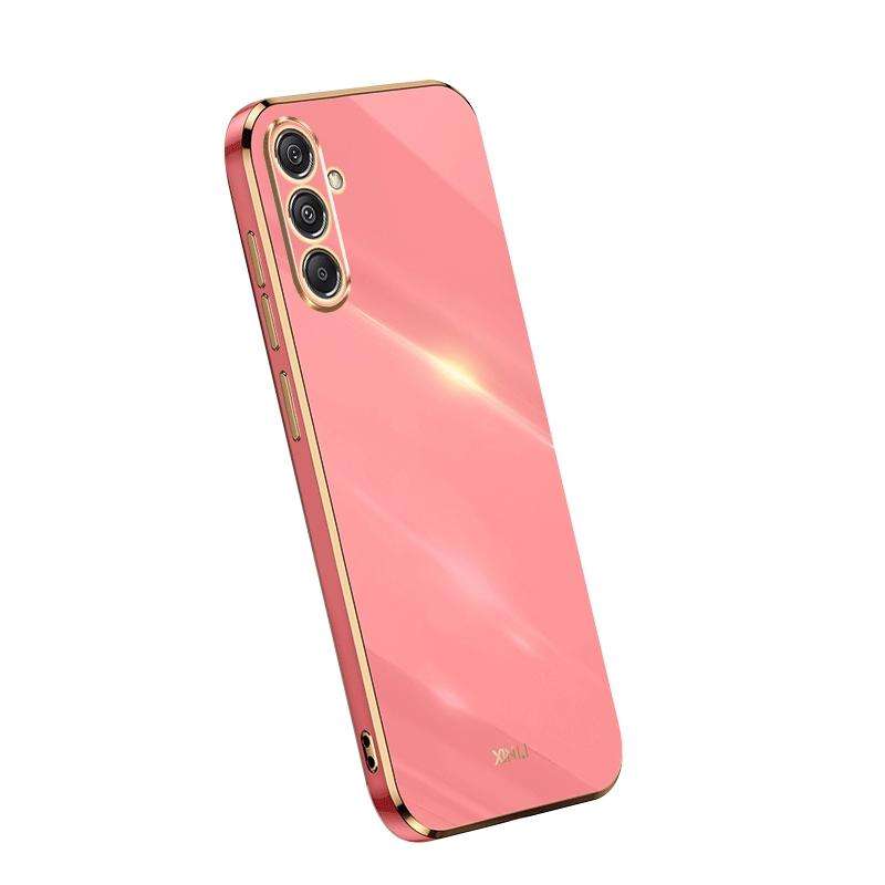 For Samsung Galaxy S23 FE 5G XINLI Straight Edge 6D Electroplate TPU Phone Case(Hawthorn Red)