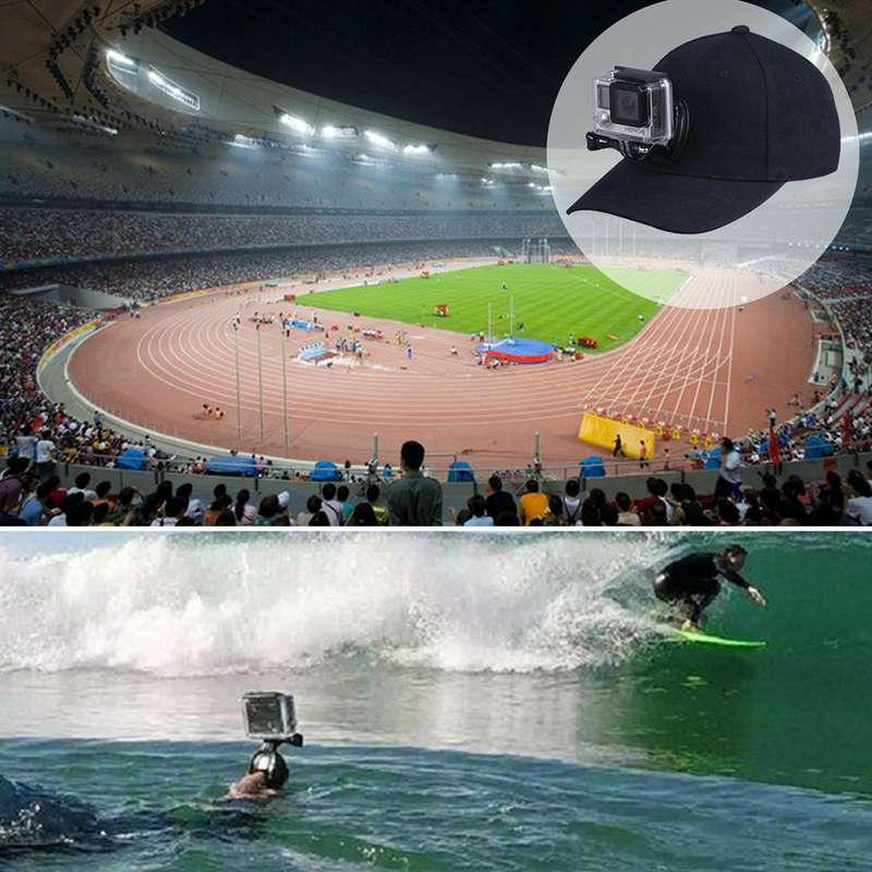 Outdoor Sun Hat Topi Baseball Cap with Camera Stand Holder Mount for GoPro & SJCAM & Xiaomi Xiaoy...