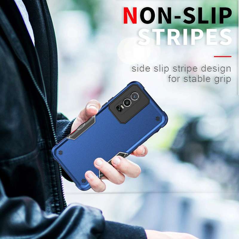 For vivo Y76 Non-slip Shockproof Armor Phone Case(Black)