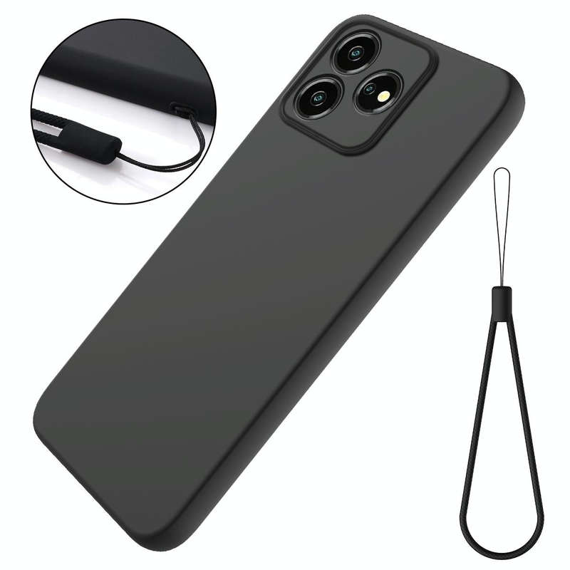 For ZTE Blade V50 Design 4G Pure Color Liquid Silicone Shockproof Phone Case(Black)