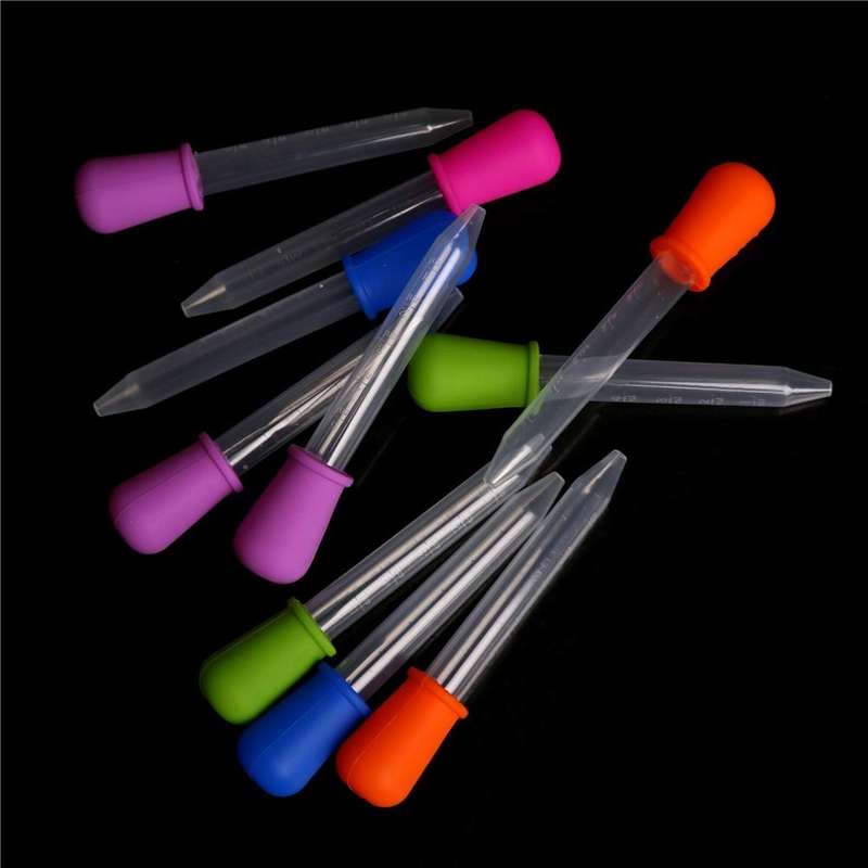 3 PCS 5ML Clear Silicone Small Plastic Feeding Medicine Liquid Graduated Pipette Dropper, Size: 1...