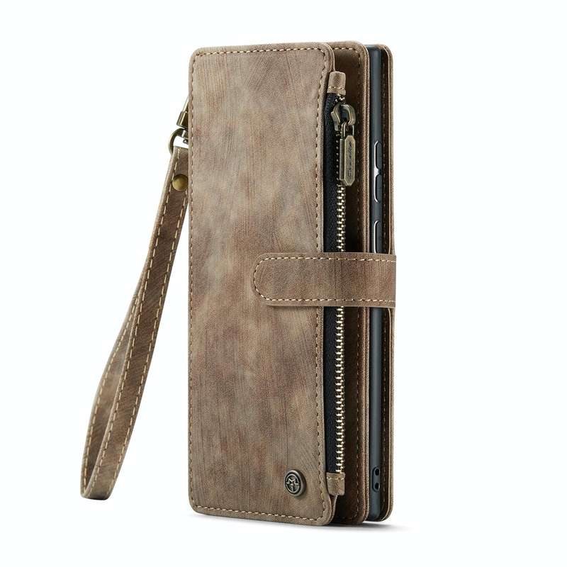 For Samsung Galaxy S22 Ultra 5G CaseMe C30 Multifunctional Phone Leather Case with Holder & Card ...
