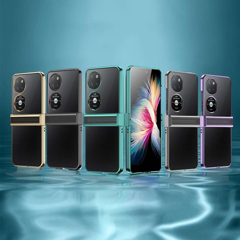 For Huawei P50 Pocket Electroplating PC Full Coverage Shockproof Phone Case(Black)