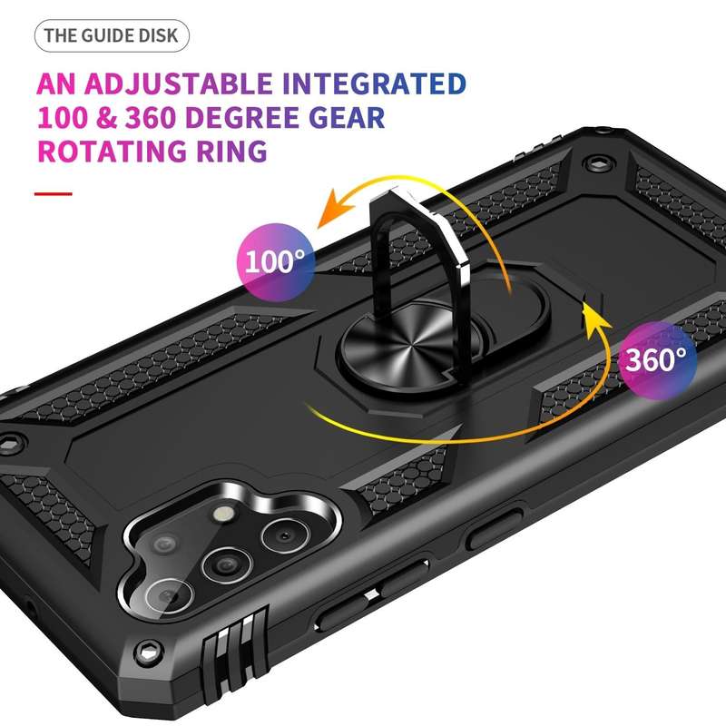 For Samsung Galaxy A53 / A53s Armor Shockproof Phone Case with Ring Holder(Black)