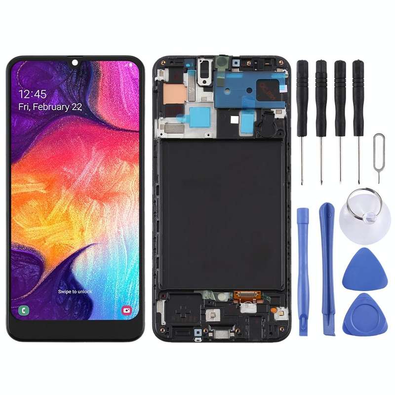 TFT LCD Screen for Samsung Galaxy A50 Digitizer Full Assembly with Frame (Not Supporting Fingerpr...