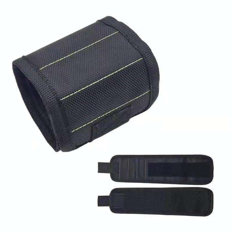 Electric Woodworking Multifunctional Powerful Magnetic Wrist Strap, Style: Three Rows Black