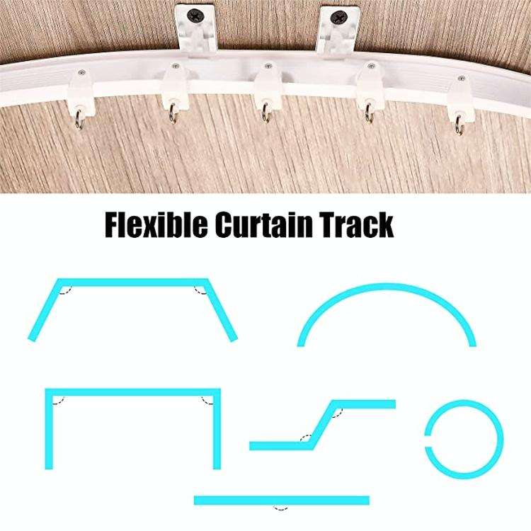 Model Steel Track Set Flexible Silent Slide Track Track with Hooks, Size: 2m