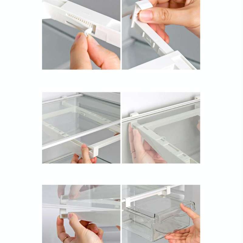Refrigerator Storage Box Drawer Type Square Household Multifunctional Food Preservation Box, Spec...