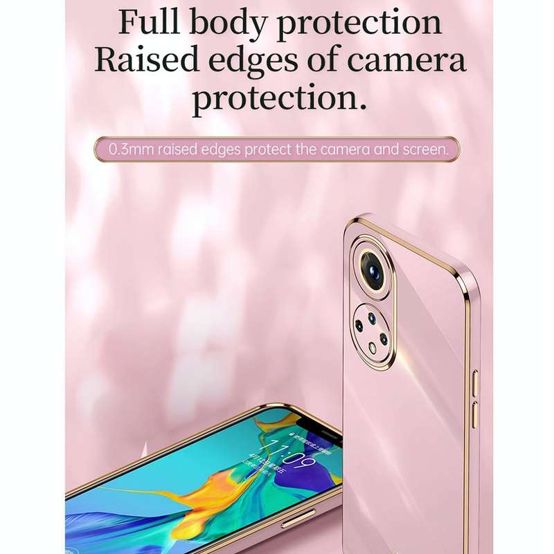 For Honor 50 XINLI Straight 6D Plating Gold Edge TPU Shockproof Case with Ring Holder(Hawthorn Red)