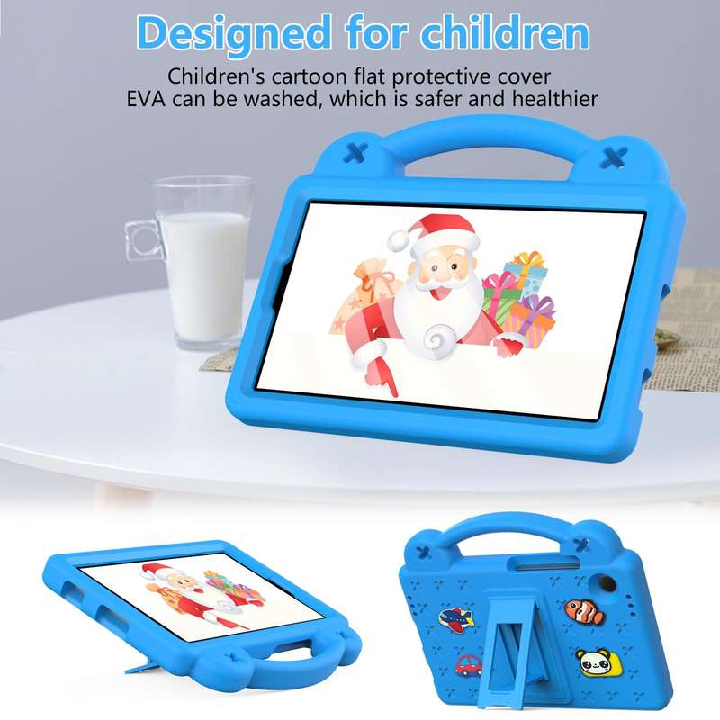 For Samsung Galaxy Tab A9 Handle Kickstand Children EVA Shockproof Tablet Case(Sky Blue)