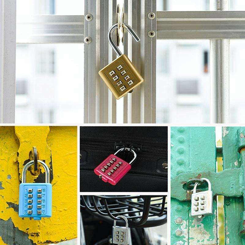 2 PCS 10-Bit Button Password Lock Cabinet Door Tool Box Button Padlock(Black)