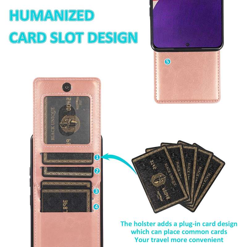 For Samsung Galaxy A33 5G Solid Color PC + TPU Protective Case with Holder & Card Slots(Rose Gold)