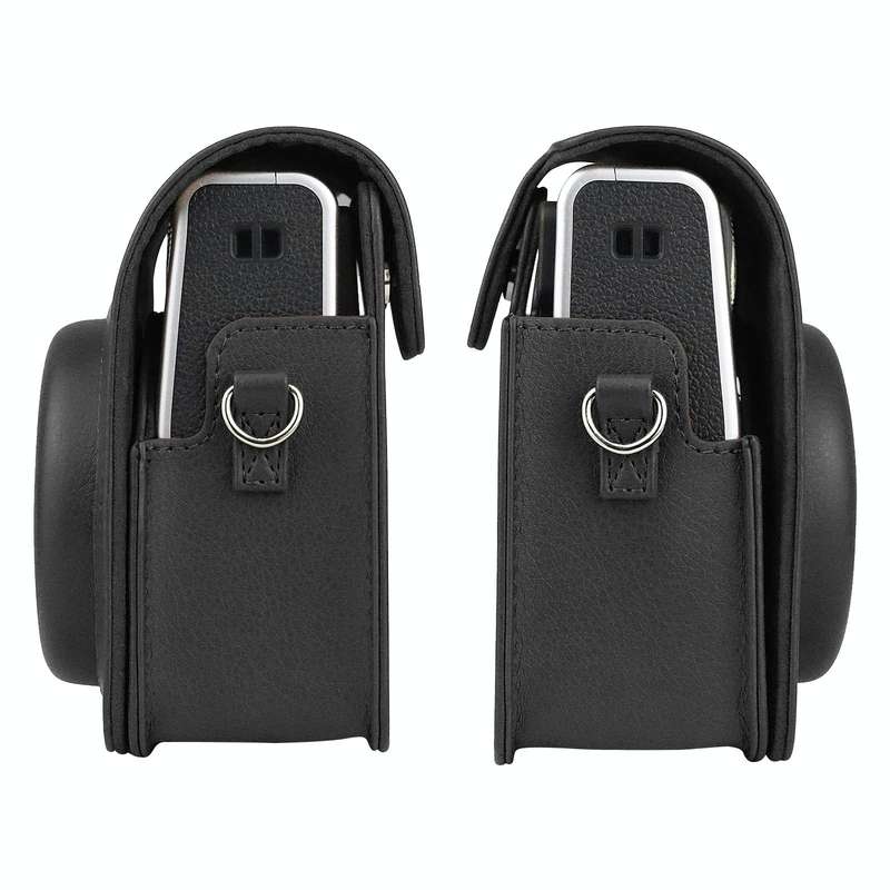 Full Body Camera Retro PU Leather Case Bag with Strap for FUJIFILM instax mini 40 (Black)