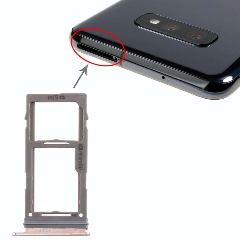 For Samsung Galaxy S10+ / S10 / S10e SIM Card Tray + Micro SD Card Tray (Rose Gold)