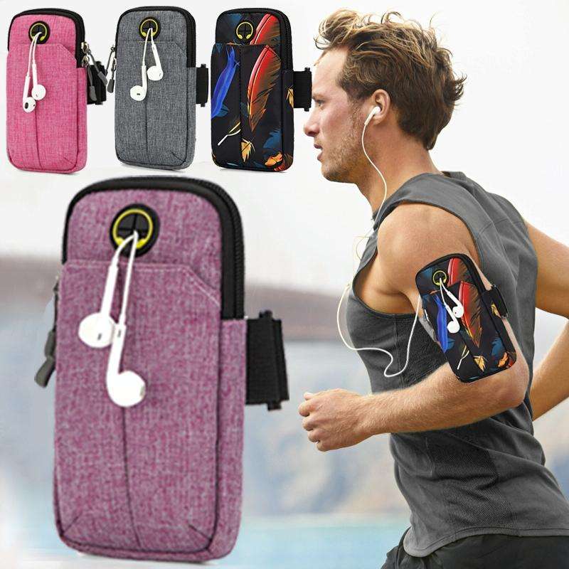 Universal 6.2 inch or Under Phone Zipper Double Bag Multi-functional Sport Arm Case with Earphone...