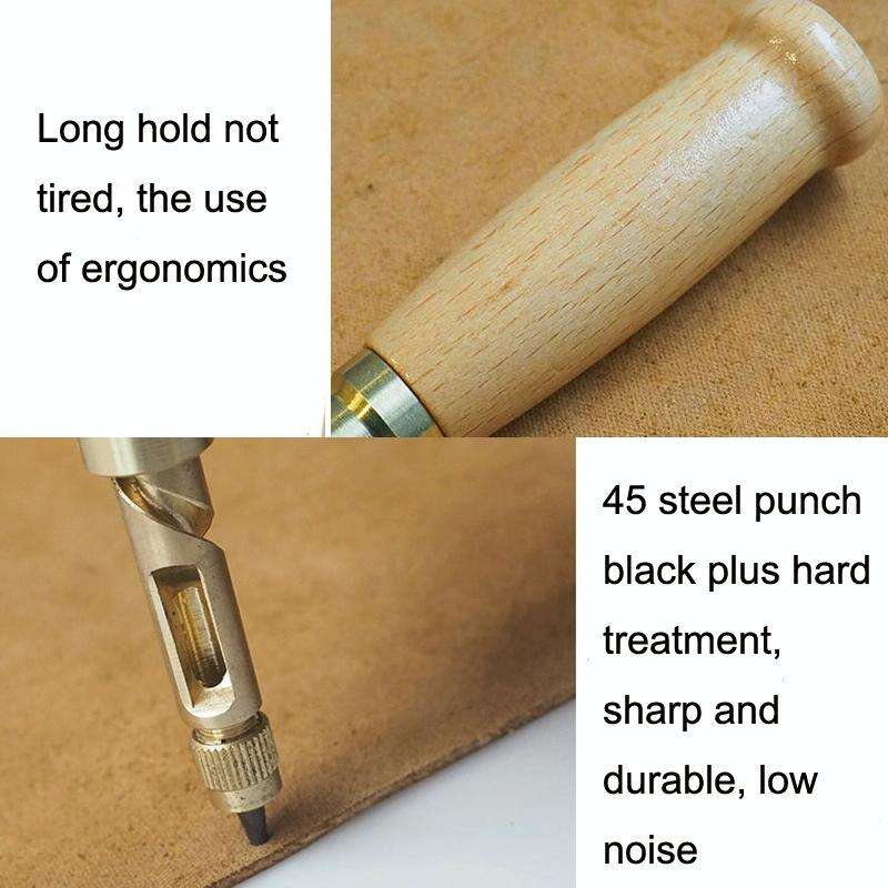 6 In 1 Automatic Belt Punch Punching Multi-scalp Anechoic Belt Punch(Black)