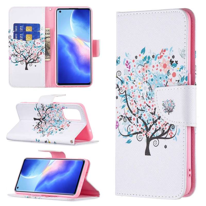 For OPPO Reno5 Colored Drawing Pattern Horizontal Flip Leather Case with Holder & Card Slots & Wa...