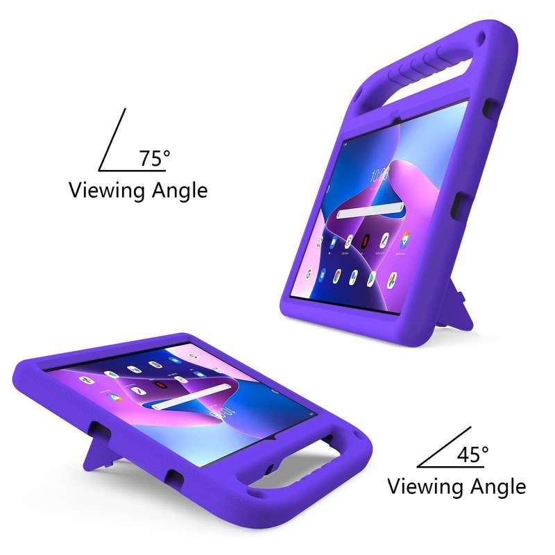 For Lenovo Tab M10 Plus 10.6 3rd Gen 2022 Handle EVA Shockproof Tablet Case with Holder(Purple)