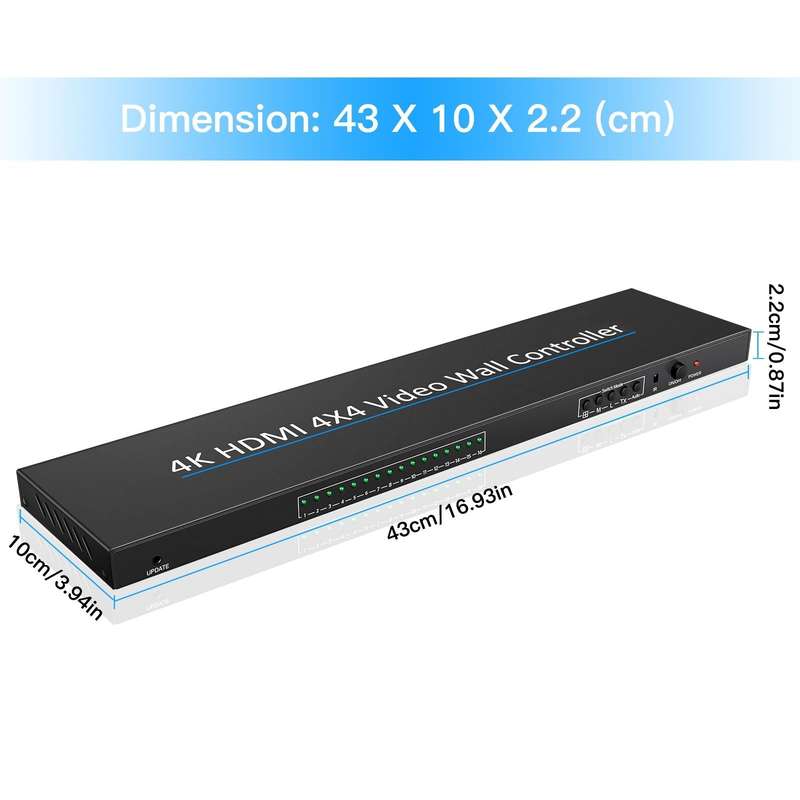 NK-H44 4K Ultra HD 4X4 HDMI Video Wall Controller Multi-screen Splicing Processor (EU Plug)