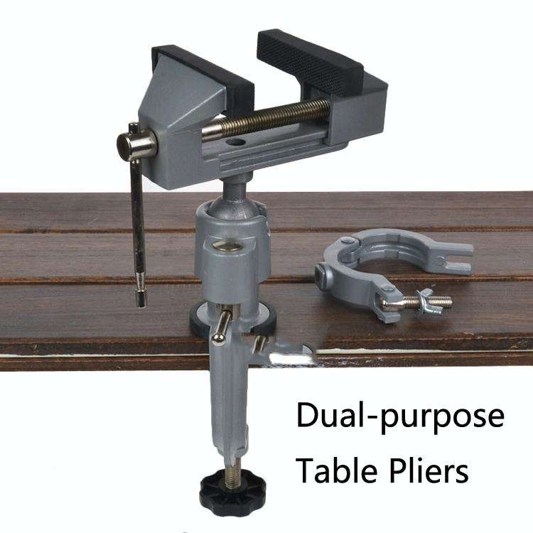 8003-2 Aluminum Alloy Dual-Purpose Table Pliers 360-Degree Rotating Bench Vise Flat-Nose Universa...