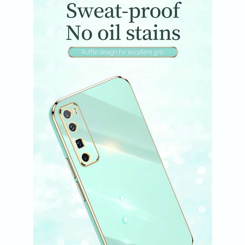 For Huawei nova 7 Pro 5G XINLI Straight 6D Plating Gold Edge TPU Shockproof Case(Mint Green)