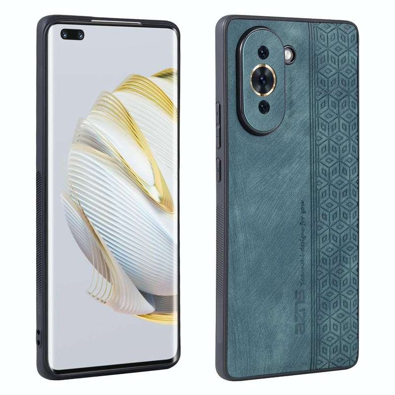 For Huawei nova 10 Pro AZNS 3D Embossed Skin Feel Phone Case(Dark Green)
