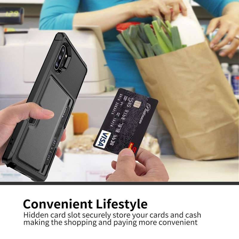 For Samsung Galaxy Note10+ ZM02 Card Slot Holder Phone Case(Black)