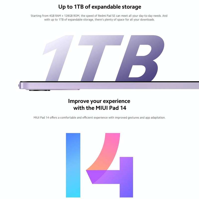 Xiaomi Redmi Pad SE 11 inch, 8GB+128GB, MIUI Pad 14 OS Qualcomm Snapdragon 680 Octa Core, Not Sup...