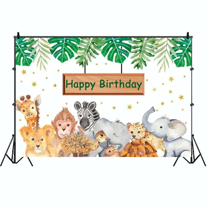 MDM07437 1.5m x 1m Animal Forest Cartoon Birthday Party Banquet Decoration Photo Background Cloth