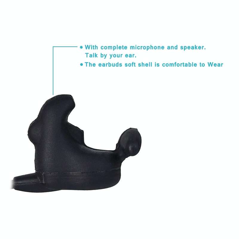 RETEVIS R-161 2 Pin Finger PTT Vibration Conduction Ear Bone Earphone Microphone for H-777/RT7/RT...