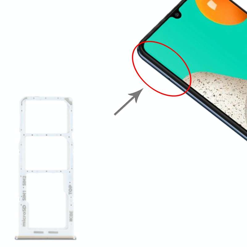 For Samsung Galaxy M32 SM-M325 SIM Card Tray + SIM Card Tray + Micro SD Card Tray (Silver)