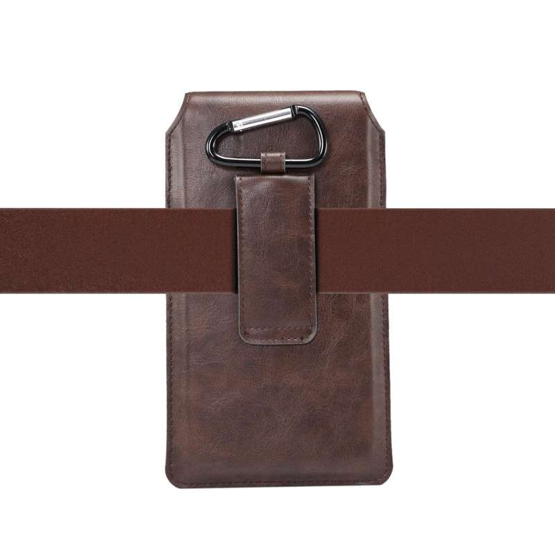 Men Lambskin Texture Multi-functional Universal Mobile Phone Waist Pack Leather Case for 7.2 Inch...