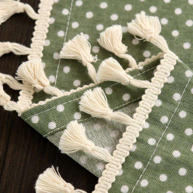 Cloth Cotton Dining Tablecloth Decoration Cloth, Size:70x70cm(Blue Dots)
