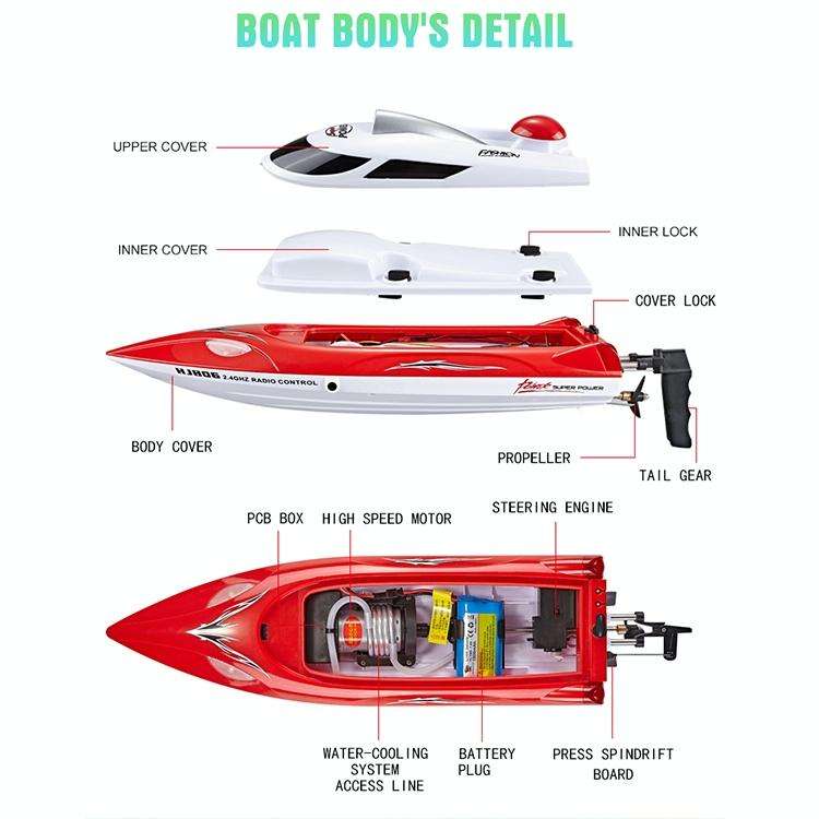 HongXunJie HJ806 2.4Ghz Water Cooling High Speed Racing Boats with Remote Controller, Auto Flip F...