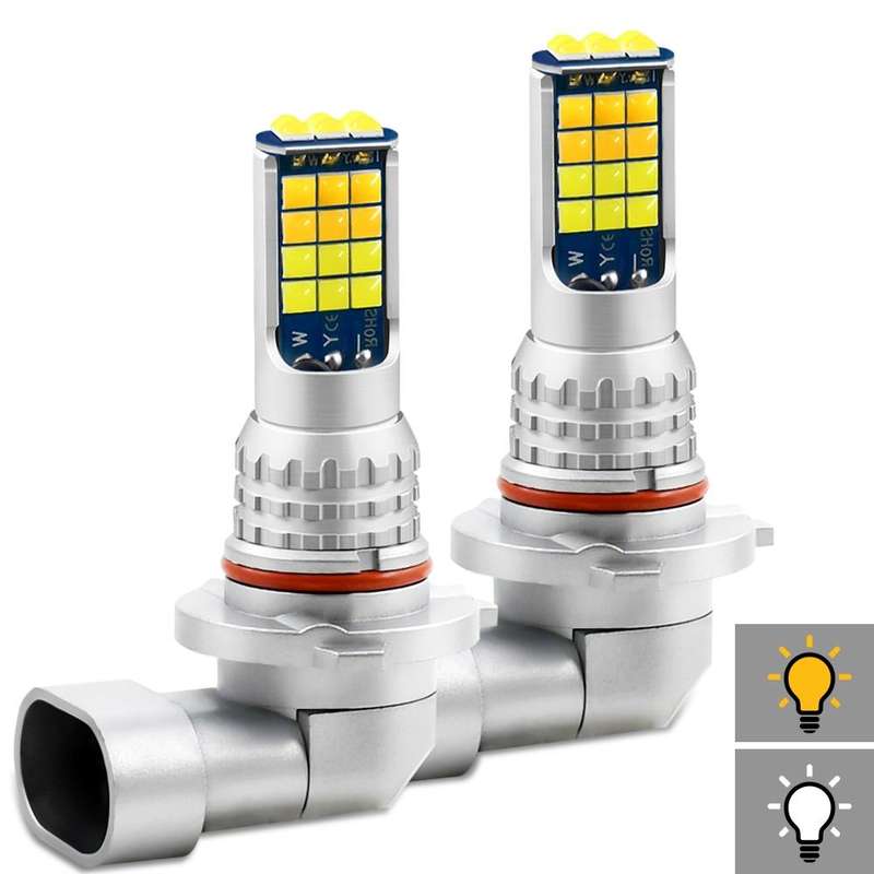 2 PCS V6 H10 DC9-36V 30W 3000LM IP65 Car LED Double Color Fog Light with 30LEDs SMD-2525 Lamp