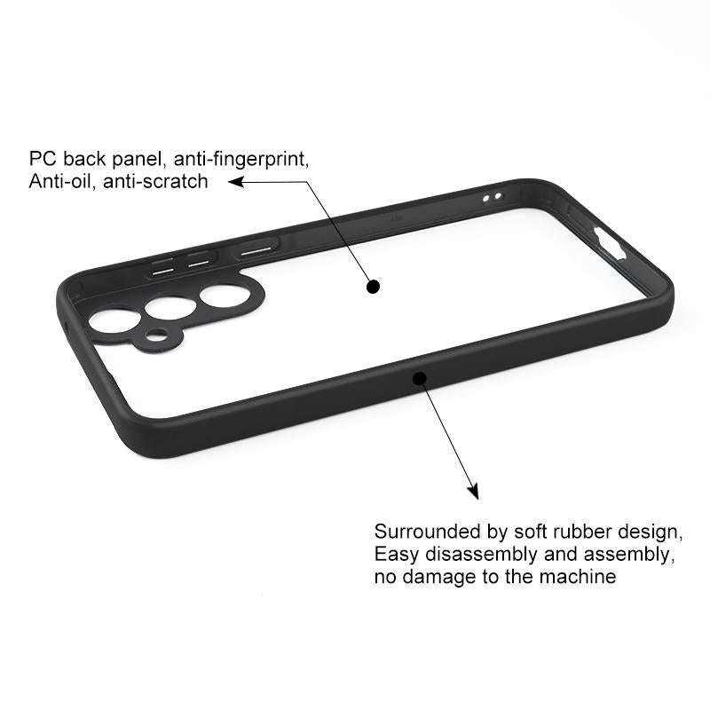 For Samsung Galaxy A55 5G Frosted TPU + Transparent PC Phone Case(Black)