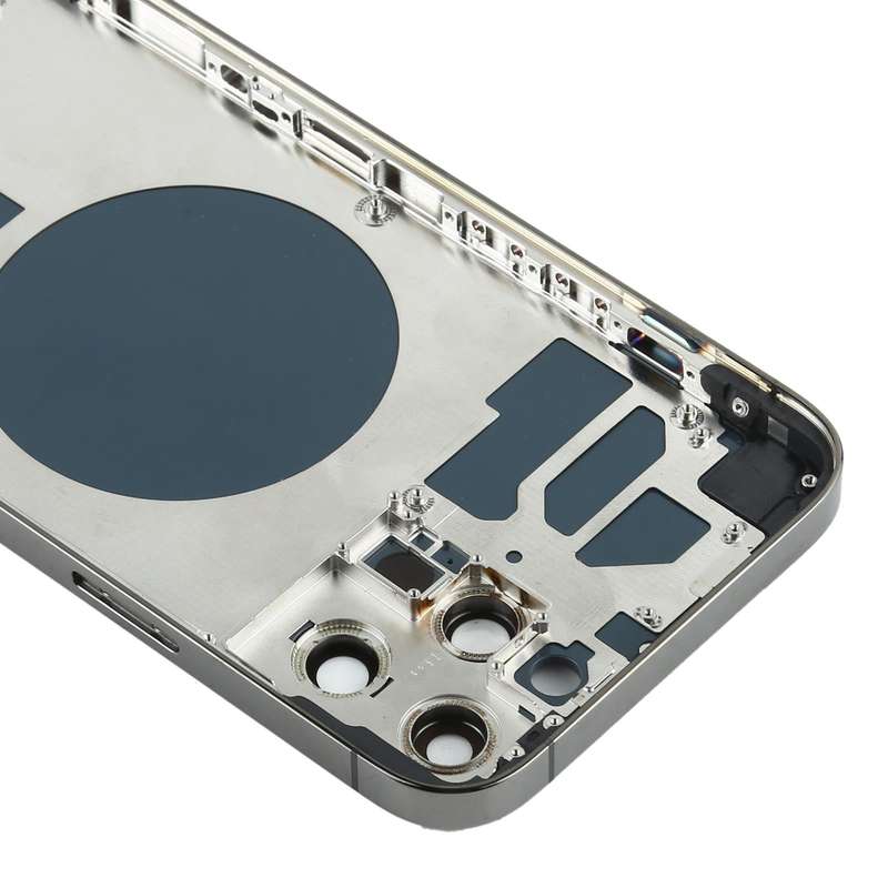 Back Housing Cover with SIM Card Tray & Side keys & Camera Lens for iPhone 12 Pro Max(Black)